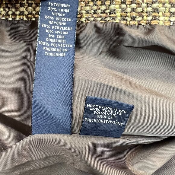 Jones New York Signature Womens Boucle Tweed Blazer Tan Brown Classic Petite Sma - Picture 10 of 16